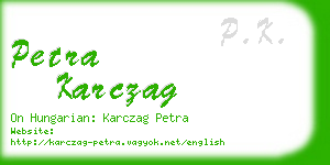petra karczag business card